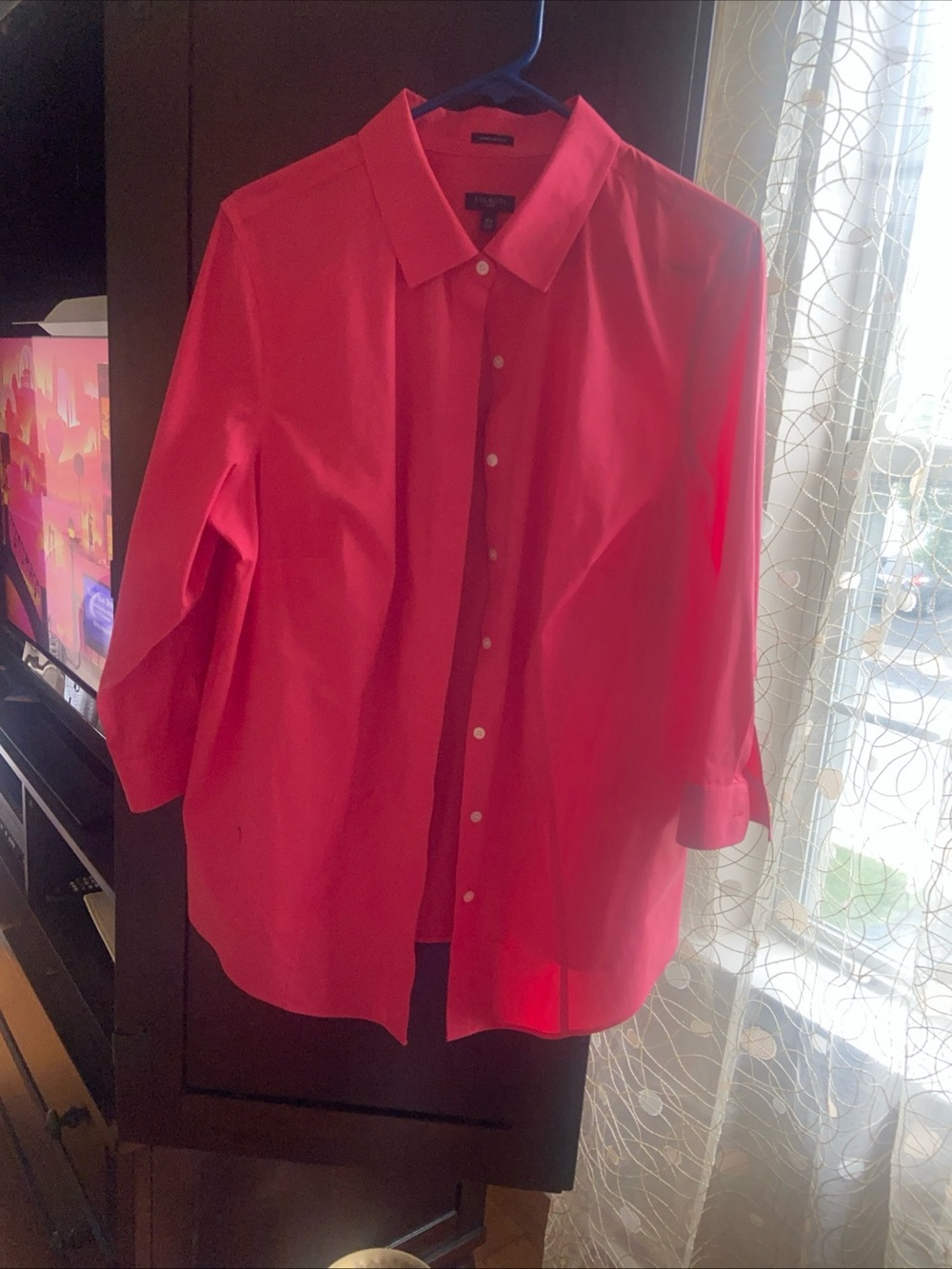 Talbots Women’s size 16W Button-Down Shirt in Bright Pink